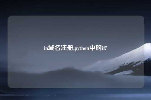 in域名注册,python中的if?