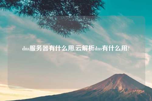dns服务器有什么用,云解析dns有什么用?