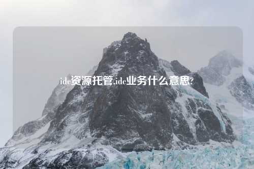 idc资源托管,idc业务什么意思?