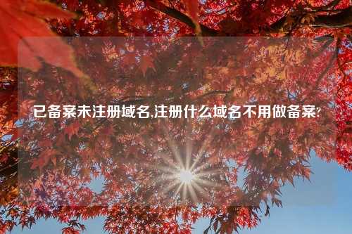 已备案未注册域名,注册什么域名不用做备案?