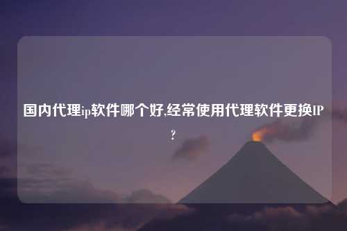 国内代理ip软件哪个好,经常使用代理软件更换IP?