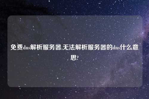 免费dns解析服务器,无法解析服务器的dns什么意思?