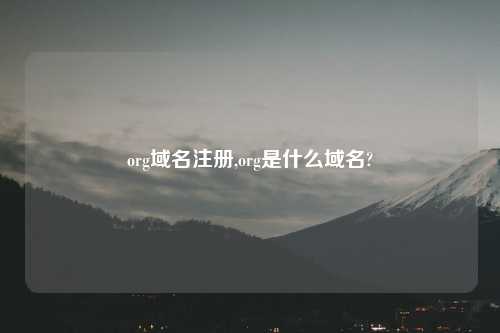 org域名注册,org是什么域名?