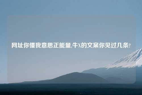 网址你懂我意思正能量,牛X的文案你见过几条?