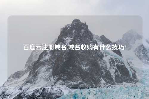 百度云注册域名,域名收购有什么技巧?