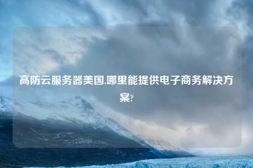 高防云服务器美国,哪里能提供电子商务解决方案?