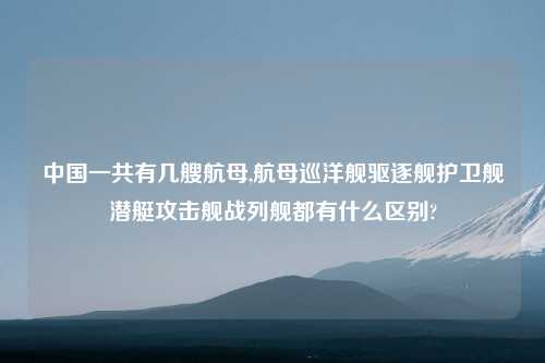 中国一共有几艘航母,航母巡洋舰驱逐舰护卫舰潜艇攻击舰战列舰都有什么区别?