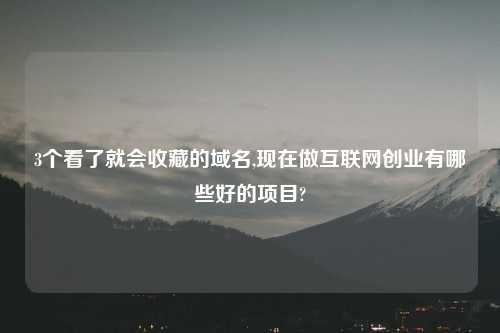 3个看了就会收藏的域名,现在做互联网创业有哪些好的项目?