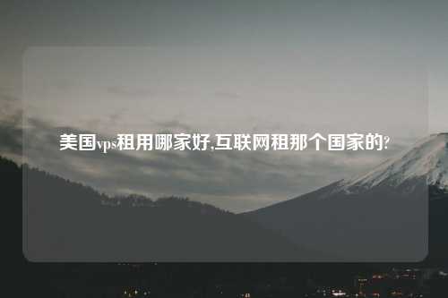 美国vps租用哪家好,互联网租那个国家的?