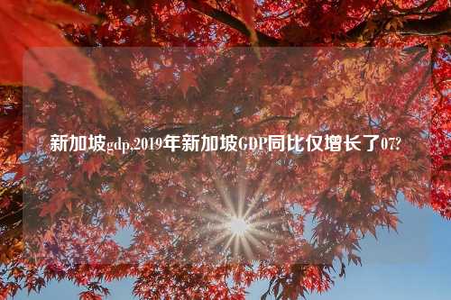 新加坡gdp,2019年新加坡GDP同比仅增长了07?