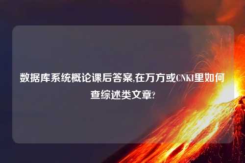 数据库系统概论课后答案,在万方或CNKI里如何查综述类文章?