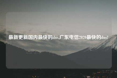 最新更新国内最快的dns,广东电信2020最快的dns?