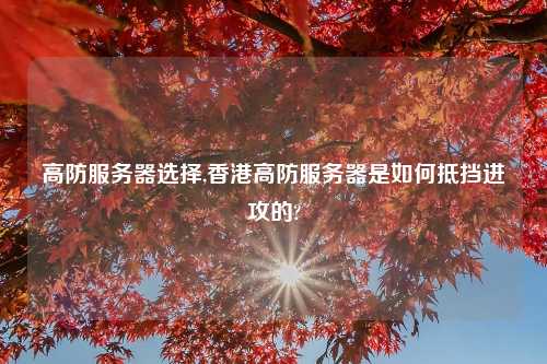 高防服务器选择,香港高防服务器是如何抵挡进攻的?