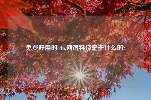 免费好用的cdn,网宿科技是干什么的?