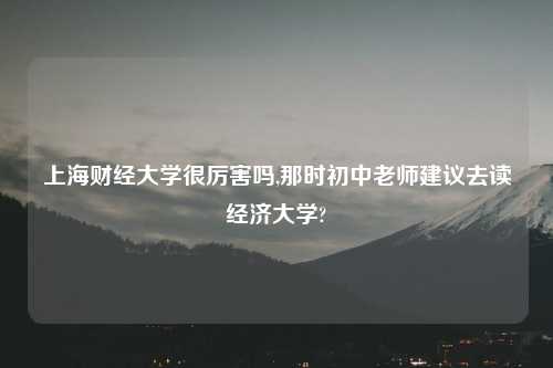 上海财经大学很厉害吗,那时初中老师建议去读经济大学?