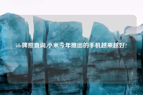idc牌照查询,小米今年推出的手机越来越好?