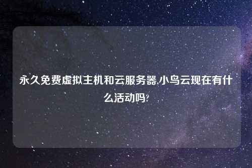 永久免费虚拟主机和云服务器,小鸟云现在有什么活动吗?