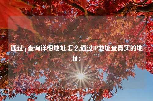 通过ip查询详细地址,怎么通过IP地址查真实的地址?