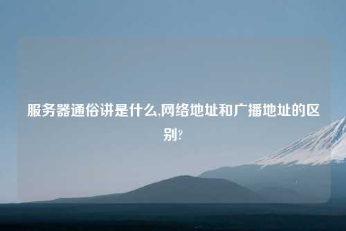 服务器通俗讲是什么,网络地址和广播地址的区别?