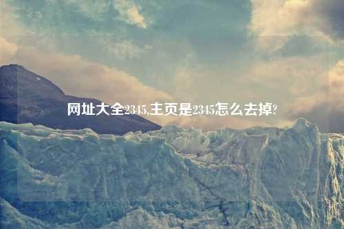 网址大全2345,主页是2345怎么去掉?