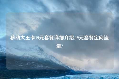 移动大王卡19元套餐详细介绍,19元套餐定向流量?
