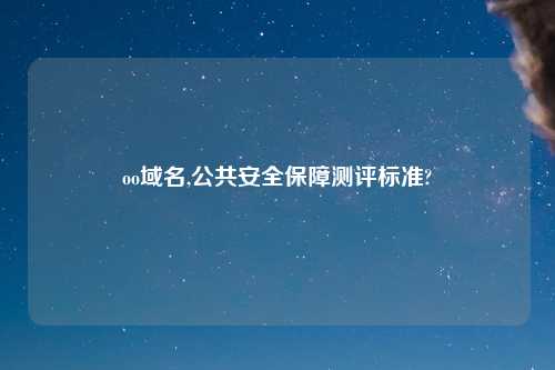 oo域名,公共安全保障测评标准?