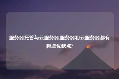 服务器托管与云服务器,服务器和云服务器都有哪些优缺点?