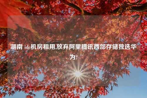 湖南 idc机房租用,放弃阿里腾讯西部存储独选华为?