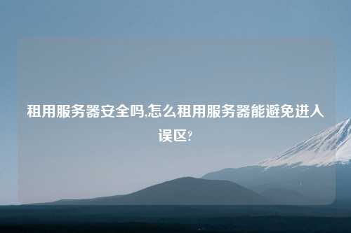 租用服务器安全吗,怎么租用服务器能避免进入误区?