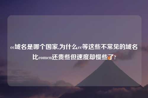 cc域名是哪个国家,为什么cc等这些不常见的域名比comcn还贵些但速度却慢些了?