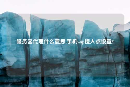 服务器代理什么意思,手机wap接入点设置?