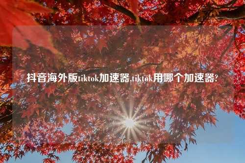 抖音海外版tiktok加速器,tiktok用哪个加速器?