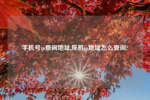 手机号ip查询地址,座机ip地址怎么查询?