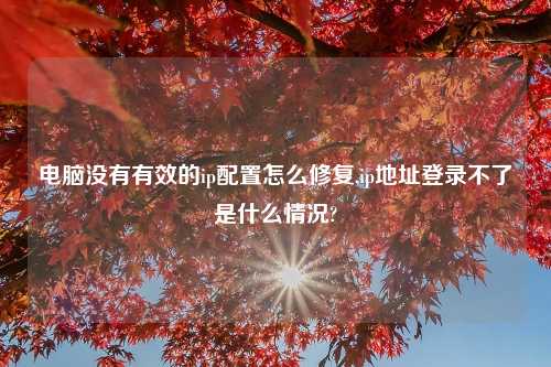 电脑没有有效的ip配置怎么修复,ip地址登录不了是什么情况?