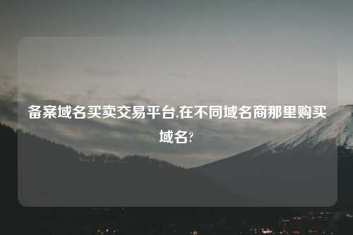 备案域名买卖交易平台,在不同域名商那里购买域名?