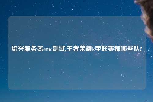 绍兴服务器emc测试,王者荣耀k甲联赛都哪些队?