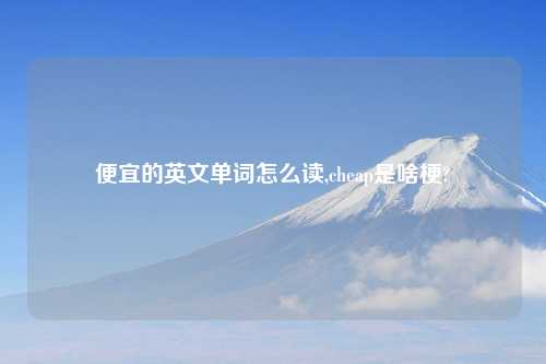 便宜的英文单词怎么读,cheap是啥梗?