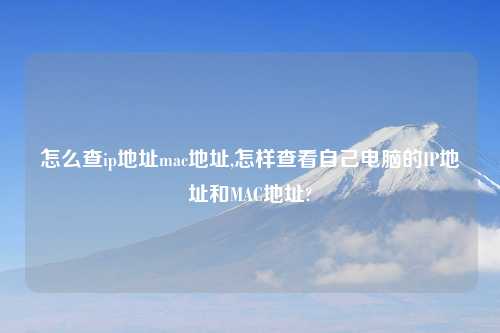 怎么查ip地址mac地址,怎样查看自己电脑的IP地址和MAC地址?
