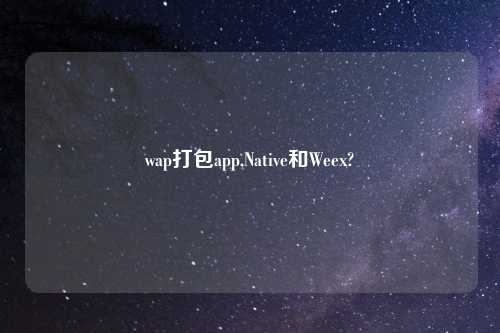 wap打包app,Native和Weex?