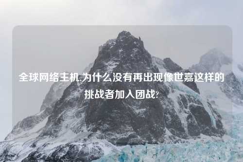 全球网络主机,为什么没有再出现像世嘉这样的挑战者加入团战?