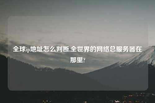 全球ip地址怎么判断,全世界的网络总服务器在那里?