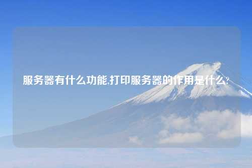 服务器有什么功能,打印服务器的作用是什么?