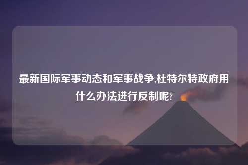 最新国际军事动态和军事战争,杜特尔特政府用什么办法进行反制呢?