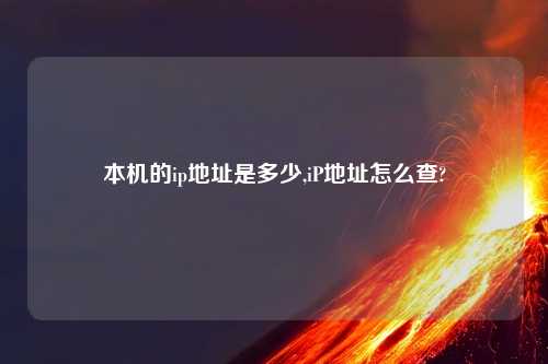 本机的ip地址是多少,iP地址怎么查?