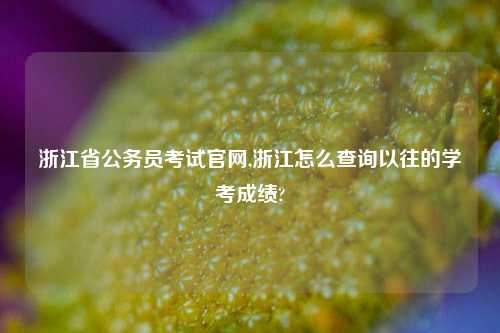 浙江省公务员考试官网,浙江怎么查询以往的学考成绩?