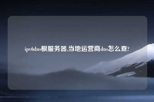 ipv6dns根服务器,当地运营商dns怎么查?