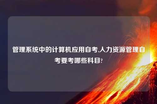 管理系统中的计算机应用自考,人力资源管理自考要考哪些科目?