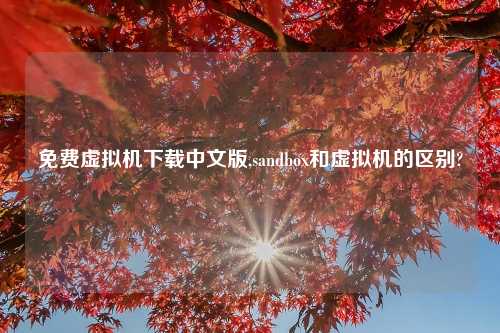 免费虚拟机下载中文版,sandbox和虚拟机的区别?