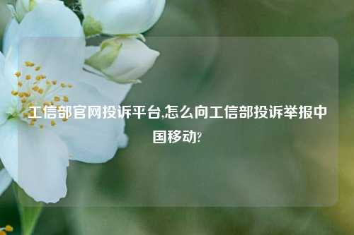 工信部官网投诉平台,怎么向工信部投诉举报中国移动?