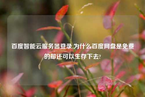百度智能云服务器登录,为什么百度网盘是免费的却还可以生存下去?